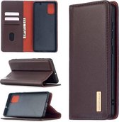 Voor Samsung Galaxy A71 2 in 1 Afneembare Magnetische Horizontale Flip Lederen Case met Houder & Kaartsleuven & Portemonnee (Donkerbruin)
