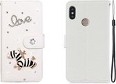 Voor Xiaomi Redmi Note 5 Horizontale Flip Effen Kleur Strass Lederen Case met Kaartsleuf & Portemonnee & Houder (Trojaans)