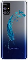 Voor Samsung Galaxy M31s schokbestendig geverfd transparant TPU beschermhoes (veer)
