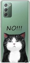 Voor Samsung Galaxy Note20 schokbestendig geverfd transparant TPU beschermhoes (GEEN kat)