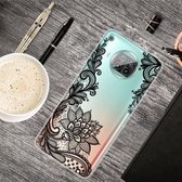 Voor Xiaomi Mi 10T Lite 5G Gekleurde tekening Clear TPU beschermhoesjes (Black Rose)