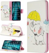 Voor Xiaomi Redmi Note 8 Pro Gekleurde Tekening Horizontale Flip Leren Case met Houder & Kaartsleuven & Portemonnee (Paraplu Olifant)