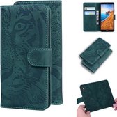 Voor Xiaomi Redmi 7A Tiger Embossing Pattern Horizontale Flip lederen tas met houder & kaartsleuven & portemonnee (groen)