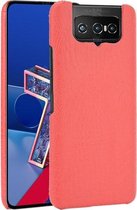 Voor Asus Zenfone 7 ZS670KS / 7 Pro ZS671KS Schokbestendige krokodiltextuur PC + PU-hoes (rood)