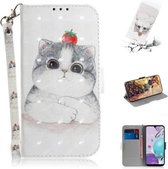 Voor LG Aristo 5 3D Gekleurde Tekening Horizontale Flip Leren Case met Houder & Kaartsleuven & Portemonnee & Lanyard (Leuke Kat)