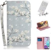 Voor LG K31 3D Gekleurde Tekening Horizontale Flip Leren Case met Houder & Kaartsleuven & Portemonnee & Lanyard (Magnolia)