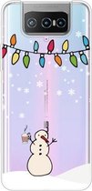 Voor ASUS Zenfone 7 Pro ZS671KS Christmas Series Transparante TPU beschermhoes (Milk Tea Snowman)