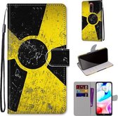 Voor Xiaomi Redmi 8 Gekleurde Tekening Cross Textuur Horizontale Flip PU Lederen Case met Houder & Kaartsleuven & Portemonnee & Lanyard (Geel Zwart Logo)