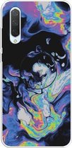 3D Marble Soft Silicone TPU Case Cover Bracket voor Xiaomi Mi CC9e (Deep Purple)