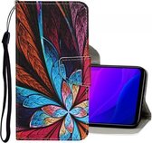 Voor Xiaomi Mi 10 Lite 5G Gekleurd tekeningpatroon Horizontale flip lederen tas met houder & kaartsleuven & portemonnee (kleurrijke bloem)