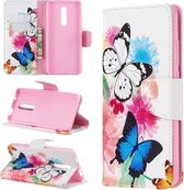 Gekleurde tekening patroon horizontale flip lederen hoes voor Xiaomi Redmi K20 & K20 Pro, met houder & kaartsleuven & portemonnee (twee vlinders)
