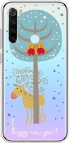Voor Xiaomi Redmi Note 8 Trendy schattig kerstpatroon doorzichtig TPU beschermhoes (paar vogelherten)
