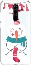Voor Xiaomi Redmi Note 8 Pro Trendy Cute Christmas Patterned Clear TPU beschermhoes (Sock Snowman)