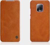 Voor Xiaomi Redmi 10X 5G NILLKIN QIN-serie Crazy Horse-textuur Horizontale flip lederen tas met kaartsleuf (bruin)