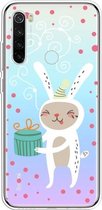 Voor Xiaomi Redmi Note 8 Trendy schattig kerstpatroon doorzichtig TPU beschermhoes (geschenk konijn)