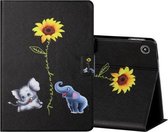 Voor Amazon Kindle Fire HD7 2015/2017/2019 Gekleurde Tekening Horizontale Flip Lederen Case met Houder & Kaartsleuven (Olifant)