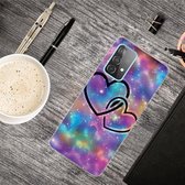 Voor Samsung Galaxy A52 5G schokbestendig geverfd transparant TPU beschermhoes (Starry Love)