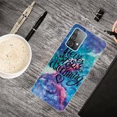 Voor Samsung Galaxy A52 5G schokbestendig geverfd transparant TPU beschermhoes (Chasing Dreams)