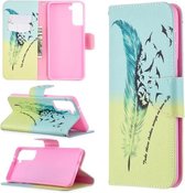 Voor Samsung Galaxy S21 + 5G Gekleurde Tekening Patroon Horizontale Flip Leren Case met Houder & Kaartsleuven & Portemonnee (Veer)