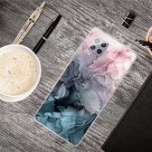 Voor Samsung Galaxy A42 5G marmeren schokbestendige TPU beschermhoes (abstract lichtroze)