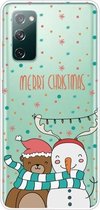 Voor Samsung Galaxy S20 FE Christmas Series Clear TPU beschermhoes (Take Picture Bear Snowman)