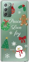 Voor Samsung Galaxy Note20 Christmas Series Clear TPU beschermhoes (Simple Snowman)