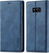 Voor Samsung Galaxy S8 + LC.IMEEKE Sterk magnetisme Ultradunne horizontale flip schokbestendige matte TPU + PU lederen tas met houder & kaartsleuven en portemonnee (blauw)