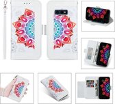 Voor Samsung Galaxy S10e Afdrukken Tweekleurig Half Mandala-patroon Dubbelzijdige magnetische gesp Horizontale flip lederen tas met houder & kaartsleuven & portemonnee & fotolijst & lanyard (