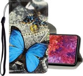 Voor Samsung Galaxy S20 FE 5G / S20 Lite 3D Gekleurde Tekening Horizontale Flip PU Lederen Case met Houder & Kaartsleuven & Portemonnee (Een Vlinder)