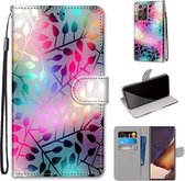 Voor Samsung Galaxy Note 20 Ultra Gekleurde Tekening Cross Textuur Horizontale Flip PU Lederen Case met Houder & Kaartsleuven & Portemonnee & Lanyard (Doorschijnend Glas)