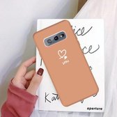 Voor Galaxy S10e Love Heart You Pattern Frosted TPU beschermhoes (Coral Orange)