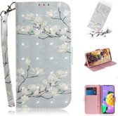 Voor LG K52 3D Gekleurde Tekening Horizontale Flip Leren Case met Houder & Kaartsleuven & Portemonnee & Lanyard (Magnolia)