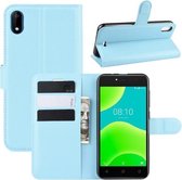 Voor Wiko Sunny 4 / Y50 Litchi Texture Horizontale Flip Leren Case met Portemonnee & Houder & Kaartsleuven (Blauw)