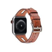 Top-grain lederen horlogeband voor Apple Watch Series 6 & SE & 5 & 4 40 mm / 3 & 2 & 1 38 mm (bruin)