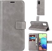 Voor Samsung Galaxy A51 4G Retro Kalfspatroon Gesp Horizontale Flip Leren Case met Houder & Kaartsleuven & Portemonnee (Grijs)