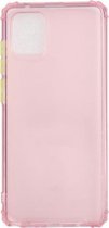 Voor Samsung Galaxy A91 Kleurknop Doorschijnend Frosted TPU Vierhoekig Airbag Schokbestendig Hoesje (Roze)