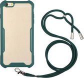 Acryl + kleur TPU schokbestendig hoesje met nekkoord voor iPhone 6 Plus (donkergroen)