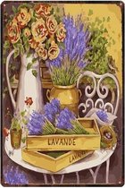 Retro Muur Decoratie uit Metaal Allerlei Bloemen 20x30cm DU-8889