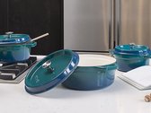 Bol.com Sola Braadpan Gietijzer - Ø 24 cm - Blauw/groen - Gietijzer - Extra zware bodem aanbieding
