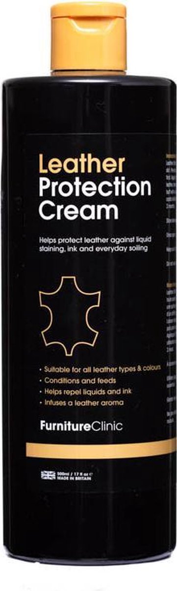 Leer Protectie Crème 500ml - Onderhoud van Leer / Leder - Bescherm crème voor Leer - 500ml - Furniture Clinic