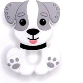 Bijtspeelgoed hondje light grey | bijtring baby | bijtring baby siliconen | grijze hond | bijtring voor doorkomende tandjes | BPA vrij | bijtspeeltje