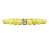 Beaddhism - Armband - Matt Lemon -  Zilver - Kashmir - 8 mm - 17 cm