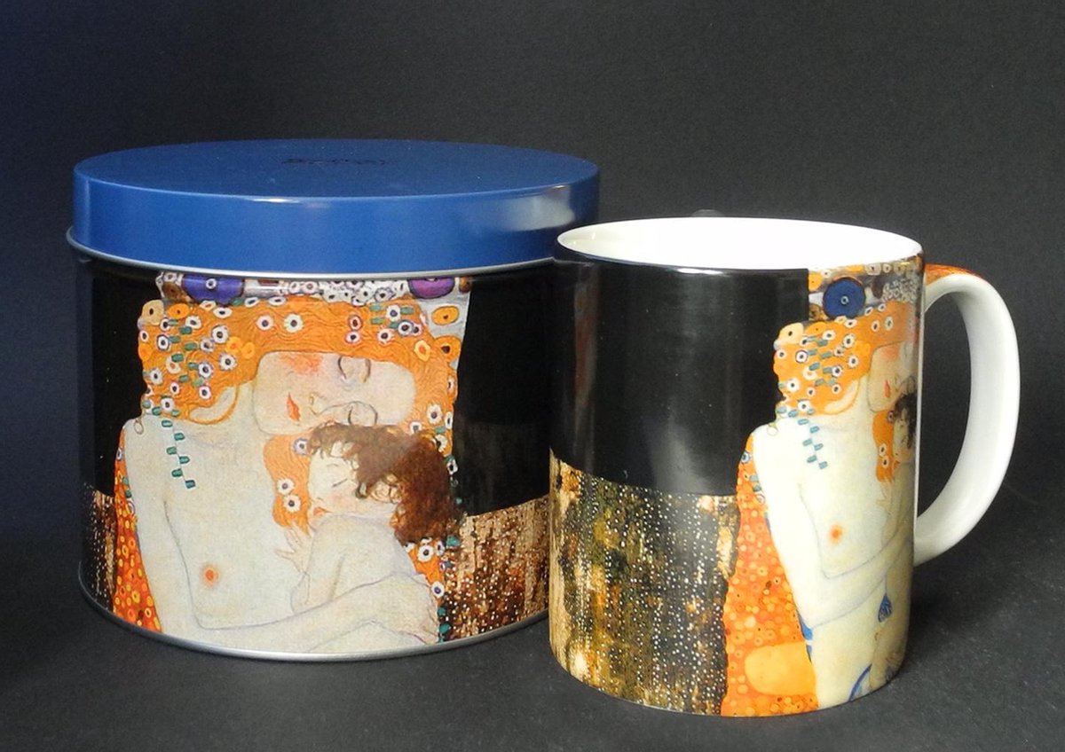 Mok in Blik – De Drie Levensfasen van de Vrouw – Gustav Klimt – Parastone – 9,5 cm / Ø 8 cm – Klimt Collectie