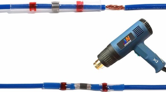 10 stuks , Soldeerhuls / Krimpkous /  Rood  / ip68  /  , Φ2,7mm , AWG 22- 18 /  draaddikte 0 .5-1,0mm2, krimp 2:1 / lage temp soldeertin