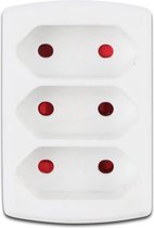 Stekker - Aigi Vonkya - 3680W - 3 Stopcontacten - Mat Wit - Kunststof | Nederland - BES LED