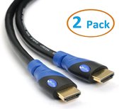 MutecPower  High Speed ​​HDMI-kabel 2.0 met Ethernet - Full HD 3D & Audio Return Channel - 5 meter - 2 kabels - zwart