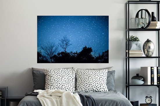 Sticker Muursticker Etoiles et planètes - Les étoiles s'illuminent - 120x80 cm - film adhésif autocollant - sticker mural repositionnable