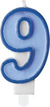 Kaars 9 Jaar Blauw 7cm