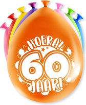 Ballonnen 60 Jaar Hoera 30cm 8st