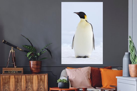 Sticker Muursticker Pingouins - Tirage photo Manchot empereur - 80x120 cm - Feuille adhésive autocollante - Sticker mural repositionnable